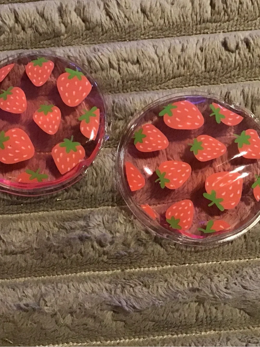 Clear Strawberry Print freezable gel eye masks
